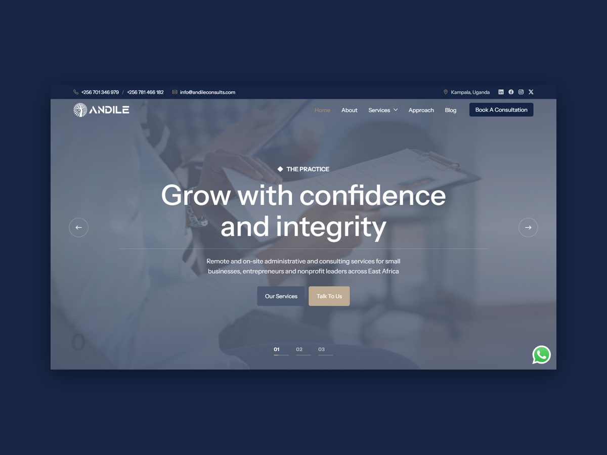Andile Consults website project by Kennedy Akora