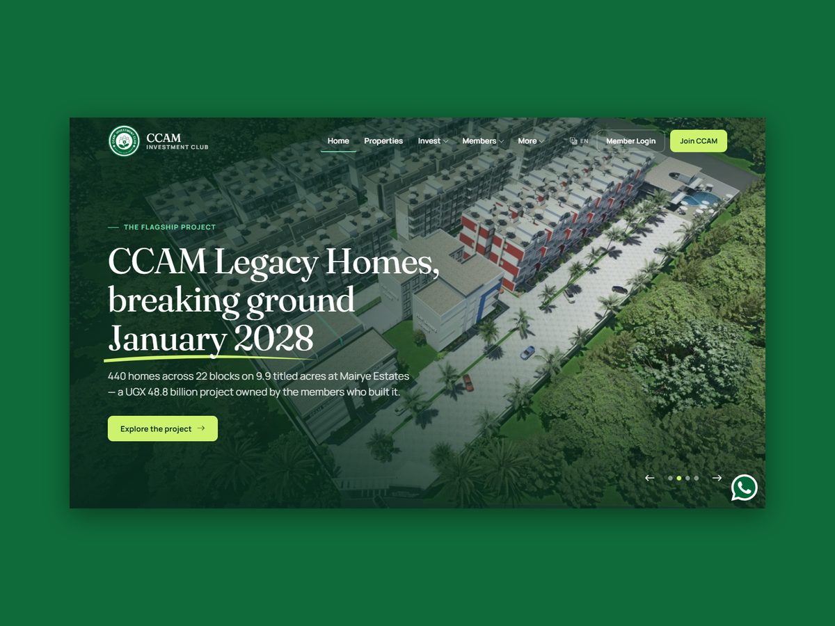 CCAM Investment Club website project by Kennedy Akora