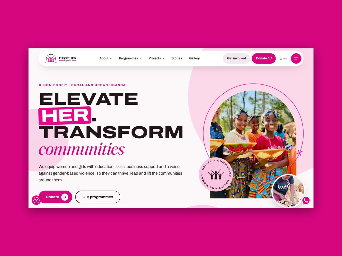 Elevate Her Uganda website project by Kennedy Akora